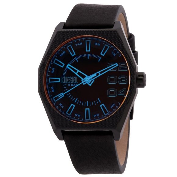 NWT Authentic Diesel Scraper Quartz Black Dial Men's Watch - Picture 1 of 4